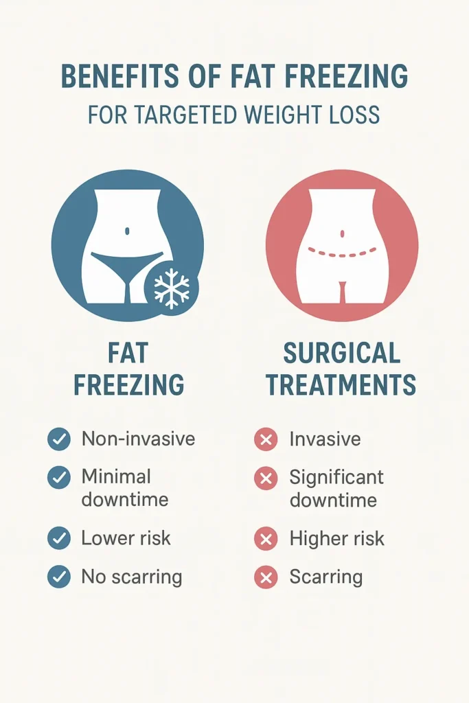 graphic showing the benefits of fat freezing Nantwich