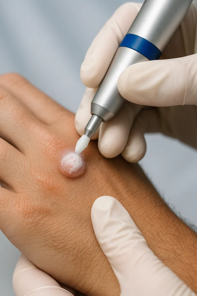 example of wart removal Nantwich using cryopen